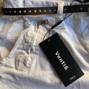 Brand new Venti6 white shorts, made in italy